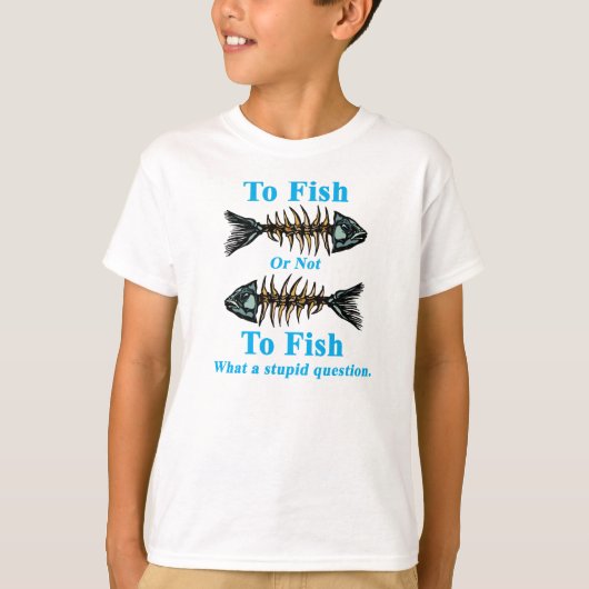 釣りをするかどうか釣りをしないスケルトンのシアン Tシャツ (正面)