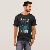 釣りをするなら黙ってろ 釣り好きのための Tシャツ (正面フル)