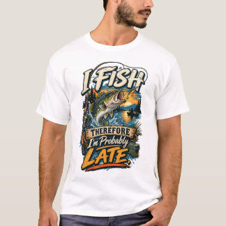 釣りをするので遅れるでしょう Tシャツ
