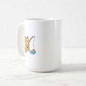 釣りをするネコのマグカップ コーヒーマグカップ (正面左)