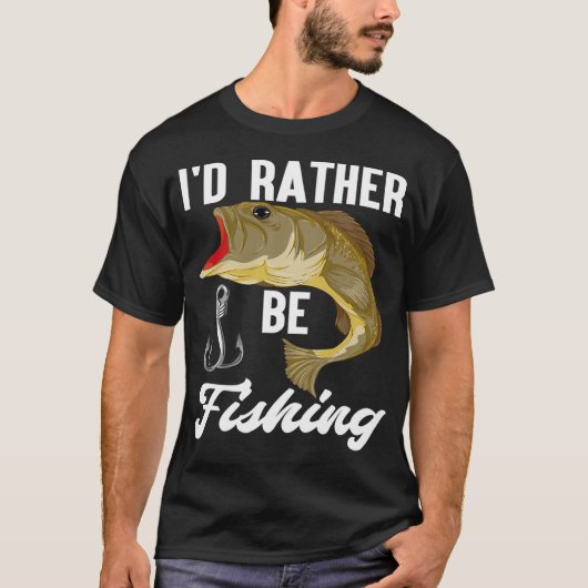 釣りをする人 釣り人 魚 釣り おもしろ 釣り Tシャツ (正面)
