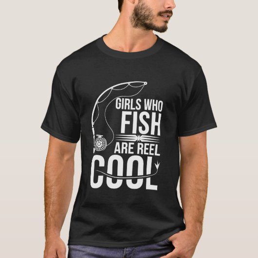釣りをする女の子は最高にかっこいい Tシャツ (正面)