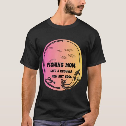 釣りをする宇宙飛行士スペースエクスプローラー Tシャツ (正面)