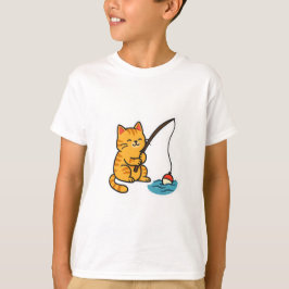 釣りをする猫 - Tシャツ
