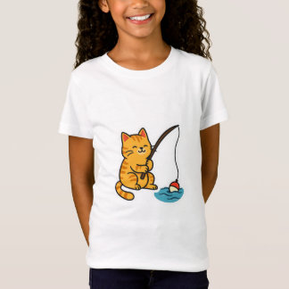 釣りをする猫 - Tシャツ
