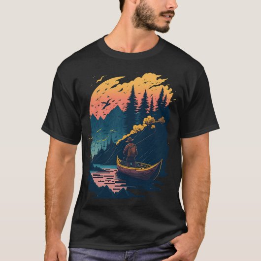 釣りをする男 Tシャツ (正面)