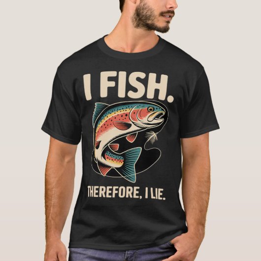 釣りをする。故に嘘をつく Tシャツ (正面)