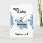 釣りをテーマにした誕生日お知らせカード 招待状 (正面)