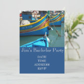 釣りをテーマにした釣り船の独身パーティー 招待状 (スタンド正面)