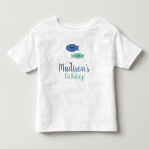 釣りをテーマにした1歳の誕生日パーティーの名前 トドラーTシャツ