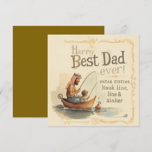 釣りを愛するパパへの父の日 カード (正面/裏面)