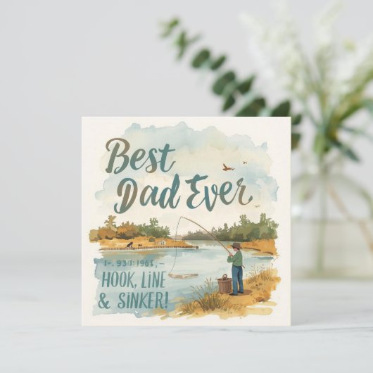 釣りを愛するパパへの父の日 カード (スタンド正面)