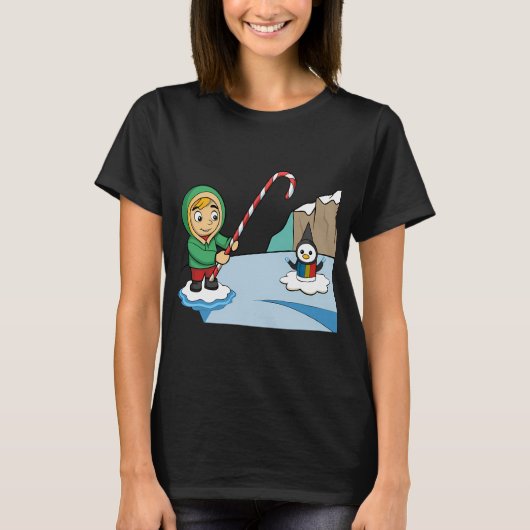 釣りを楽しんで食べて飲んで Tシャツ (正面)