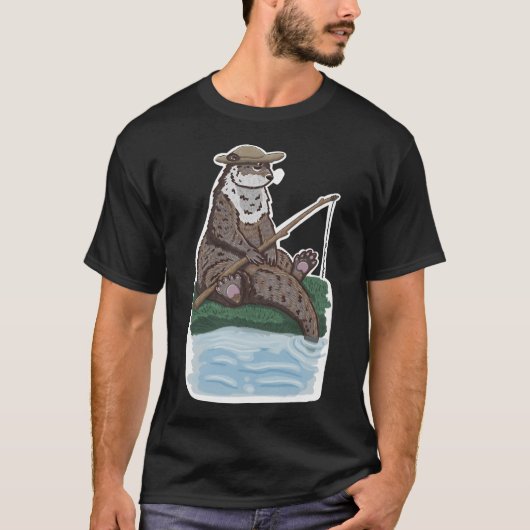 釣りカワウソ Tシャツ (正面)