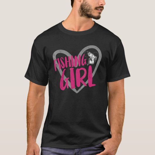 釣りガールハート Tシャツ (正面)