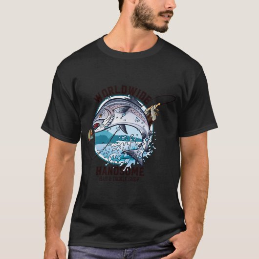 釣りサインとアイコン Tシャツ (正面)