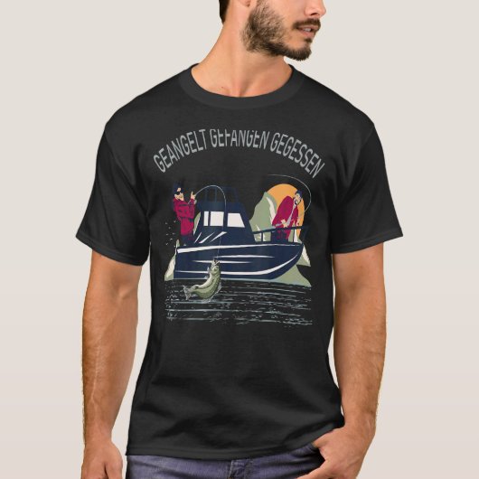 釣りスローガン 釣った魚を食べる Tシャツ (正面)
