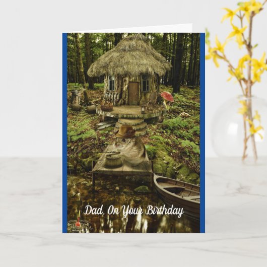 釣りハムスター父の誕生日 カード (黄色い花)