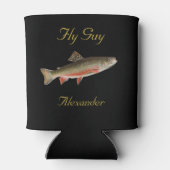 釣りマス釣りフライ水彩缶 缶クーラー (裏面)