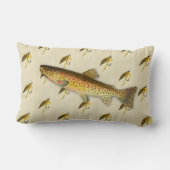 釣りマス釣り釣りフライ水色投げ ランバークッション (裏面)