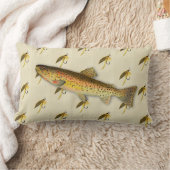 釣りマス釣り釣りフライ水色投げ ランバークッション (ブランケット)