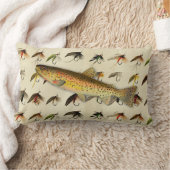 釣りマス釣り釣りフライ水色投げ ランバークッション (ブランケット)