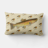 釣りマス釣り釣りフライ水色投げ ランバークッション (裏面)