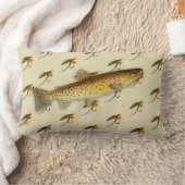 釣りマス釣り釣りフライ水色投げ ランバークッション (ブランケット)