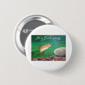 釣りマス・サーモン/ニジマス・ギフト 缶バッジ (正面&裏面)