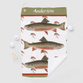 釣りモノグラムの漁師ブルックマス金魚フライ ゴルフタオル (インサイチュ)