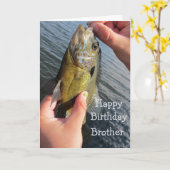 釣りユーモア兄弟誕生日漁師 カード (黄色い花)