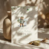 釣りリール興奮少年ベイビーシャワーQRコード 招待状