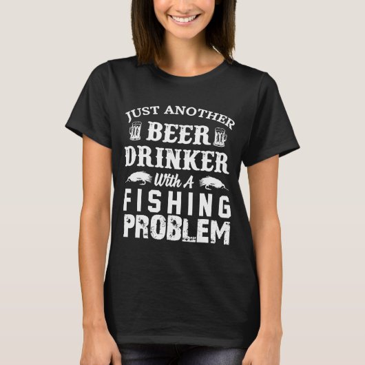 釣り下手なビール好きF Tシャツ (正面)