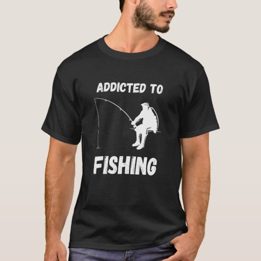 釣り中毒 釣り好き 趣味 魚 釣り人 キャッチコピー Tシャツ (正面)