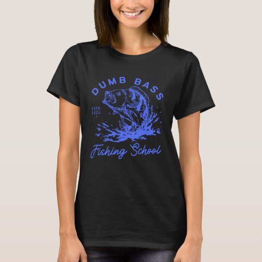 釣り人おもしろいばかベース魚釣りスクールフィッシュラブ Tシャツ (正面)