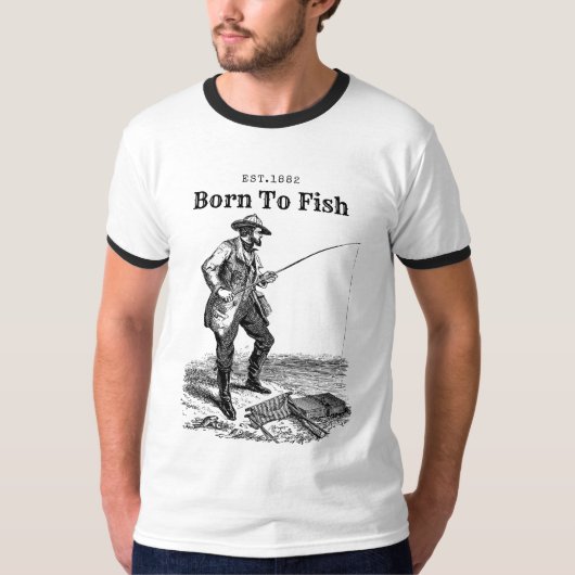 釣り人として生まれて Tシャツ (正面)