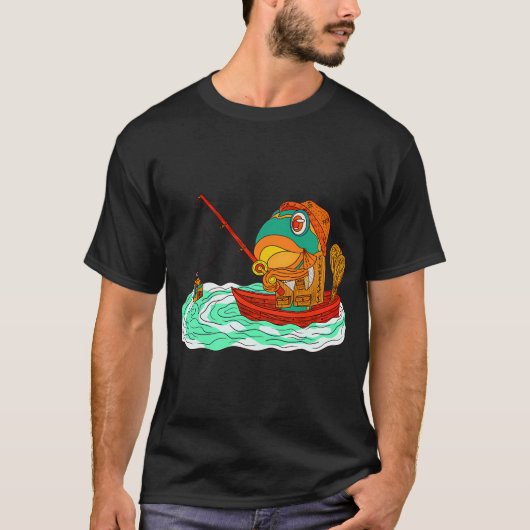 釣り人になった魚 Tシャツ (正面)