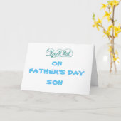 釣り人に「父の日、息子よ」とおめでとお気に入りのう。 カード (黄色い花)