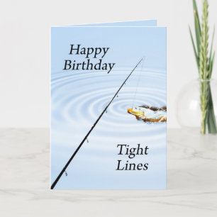 釣り人のためのタイトな行の誕生日カード カード
