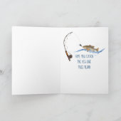 釣り人のための大きな魚の誕生日 カード (内部)