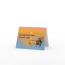 釣り人のキャッチ バレンタインデー カード