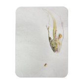 釣り人のフライを追いかけるマス マグネット (縦)