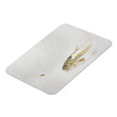 釣り人のフライを追いかけるマス マグネット (左側)