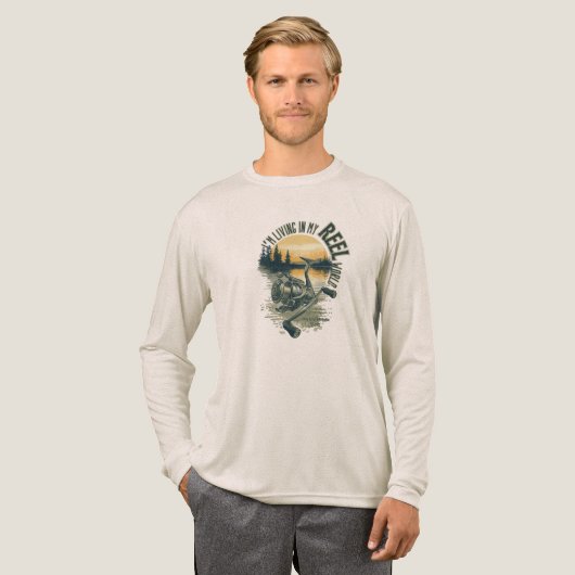 釣り人の世界 | 面白い釣りプレゼント | アウトドア トライブレンドTシャツ (正面全体)
