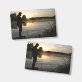 釣り人の朝 バッジ (正面＆裏面)