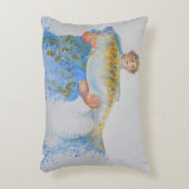 釣り人の水の色絵画の魚釣りギフト彼 アクセントクッション (正面(垂直))