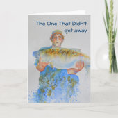 釣り人の水の色絵画の魚釣りギフト彼 カード (正面)