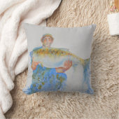 釣り人の水の色絵画の魚釣りギフト彼 クッション (ブランケット)