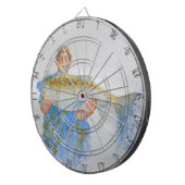 釣り人の水の色絵画の魚釣りギフト彼 ダーツボード (正面右)