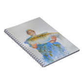 釣り人の水の色絵画の魚釣りギフト彼 ノートブック (右側)